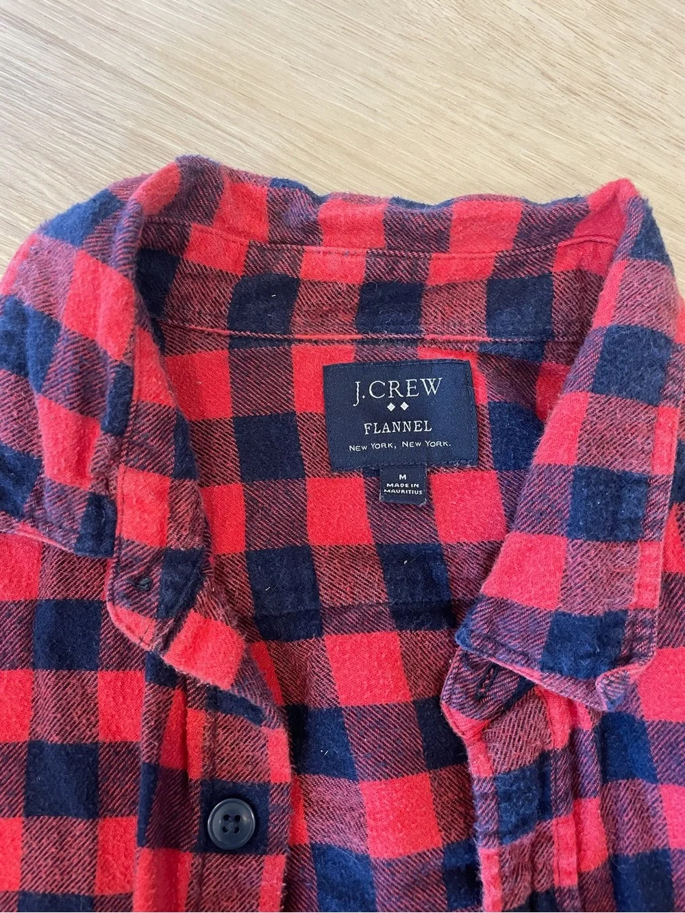 J. Crew Red and Black Buffalo Check Button-Down Shirt